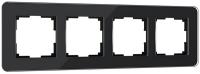 W0042448/ Рамка на 4 поста Elite (черный  стекло)