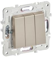 SKANDY Выключатель 3-клавишный 10А SK-V11Sh шампань IEK