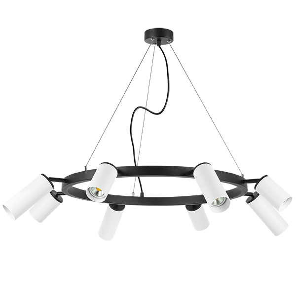 LR018364864 Люстра RULLO 8х50W GU10 ЧЕРНЫЙ/БЕЛЫЙ (571018+214436-4+214486-4)