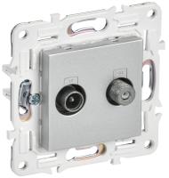 SKANDY Розетка двойная TV+SAT SK-A13S серебряный IEK