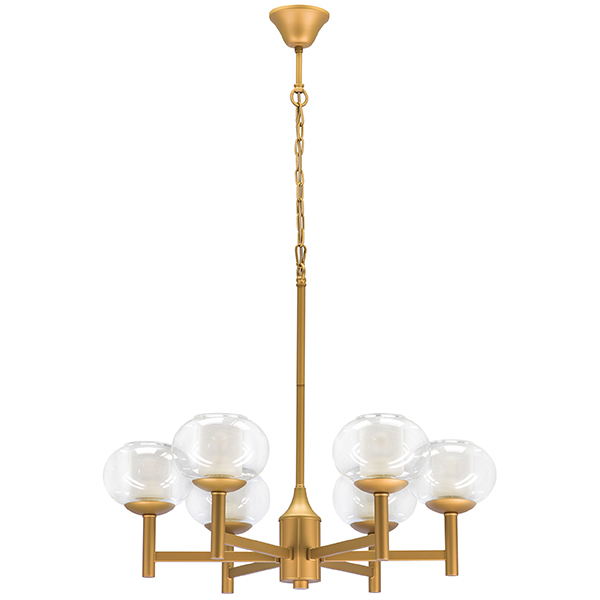 730063 Люстра FIAMMA 6х40W E27 ЗОЛОТО/ПРОЗРАЧНЫЙ