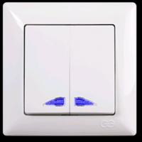 VS2811104 Выкл. 2-клав.с подсветкой бел.