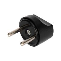 Адаптер сетевой (переходник) с Евро А/F на вилку С1 CEE 7/2 "ПИТЕР" 6А б/з черный PROCONNECT (пакет БОПП 1 шт/уп.)