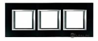 BT Axolute Черное стекло Рамка 2+2+2 мод прямоугольная (надпись горизонтально)