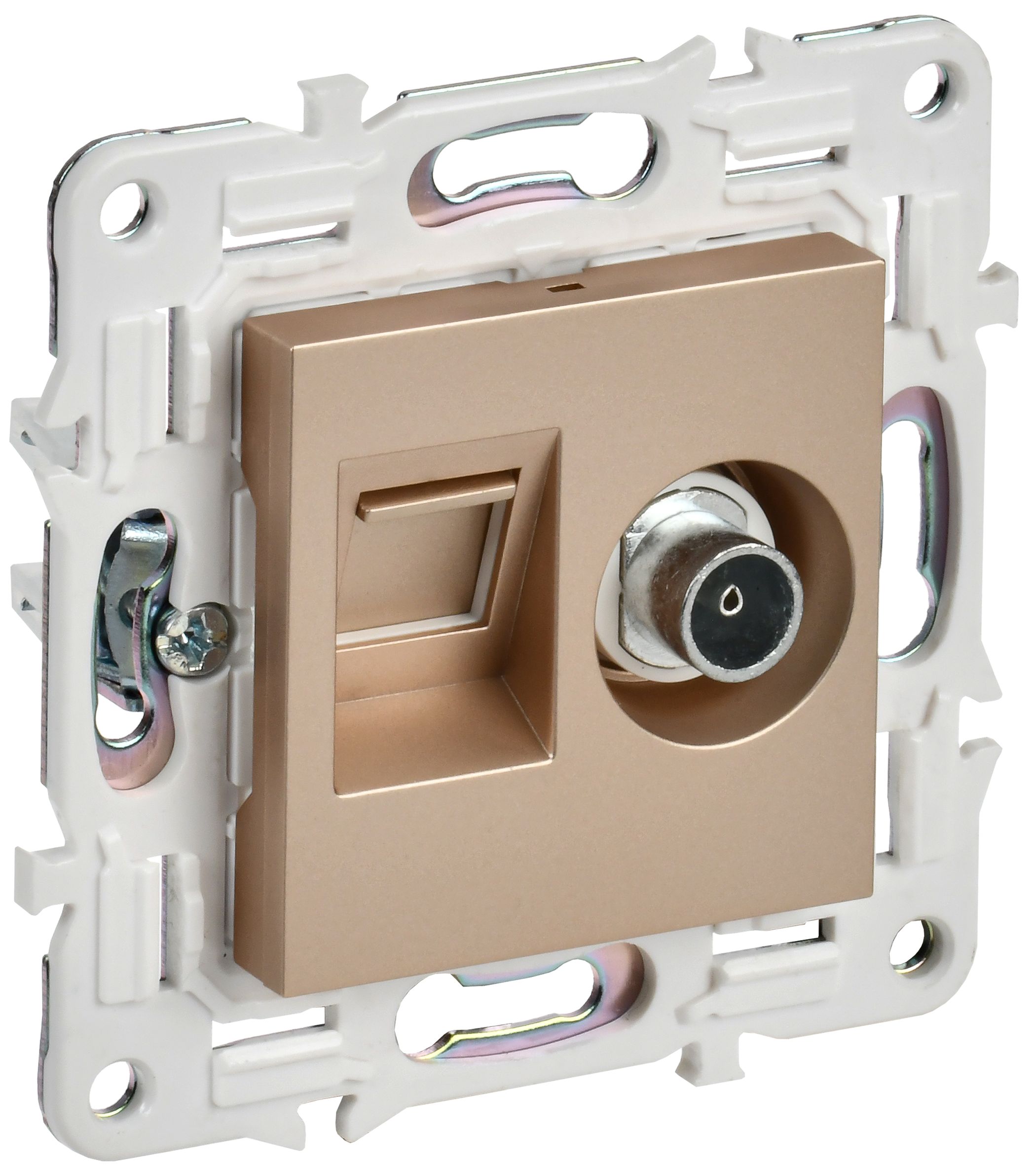 SKANDY Розетка двойная TV+RJ45 кат.5E SK-A14Sa песочный IEK