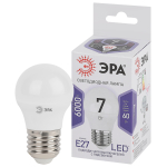 Лампочка светодиодная ЭРА STD LED P45-7W-860-E27 E27 / Е27 7Вт шар холодный дневной свет