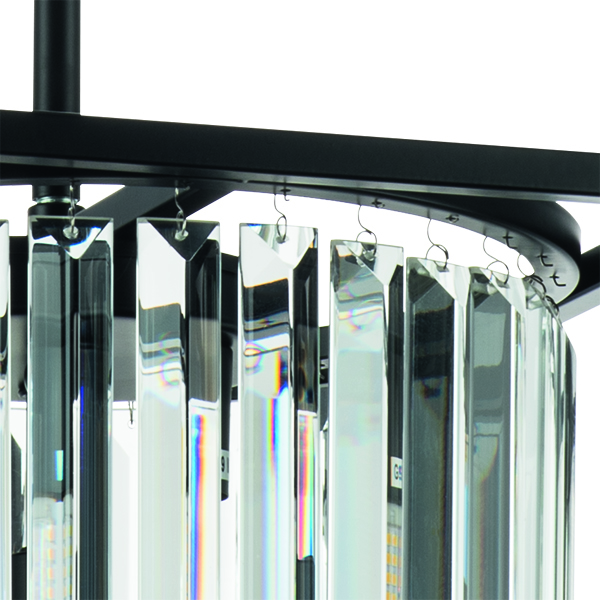 713037 Люстра REGOLO 3х40W G9 ЧЕРНЫЙ МАТОВЫЙ/ПРОЗРАЧНЫЙ