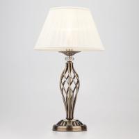 Настольный светильник с тканевым абажуром 01002/1 античная бронза