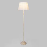 Напольный светильник с тканевым абажуром 01088/1 белый с золотом