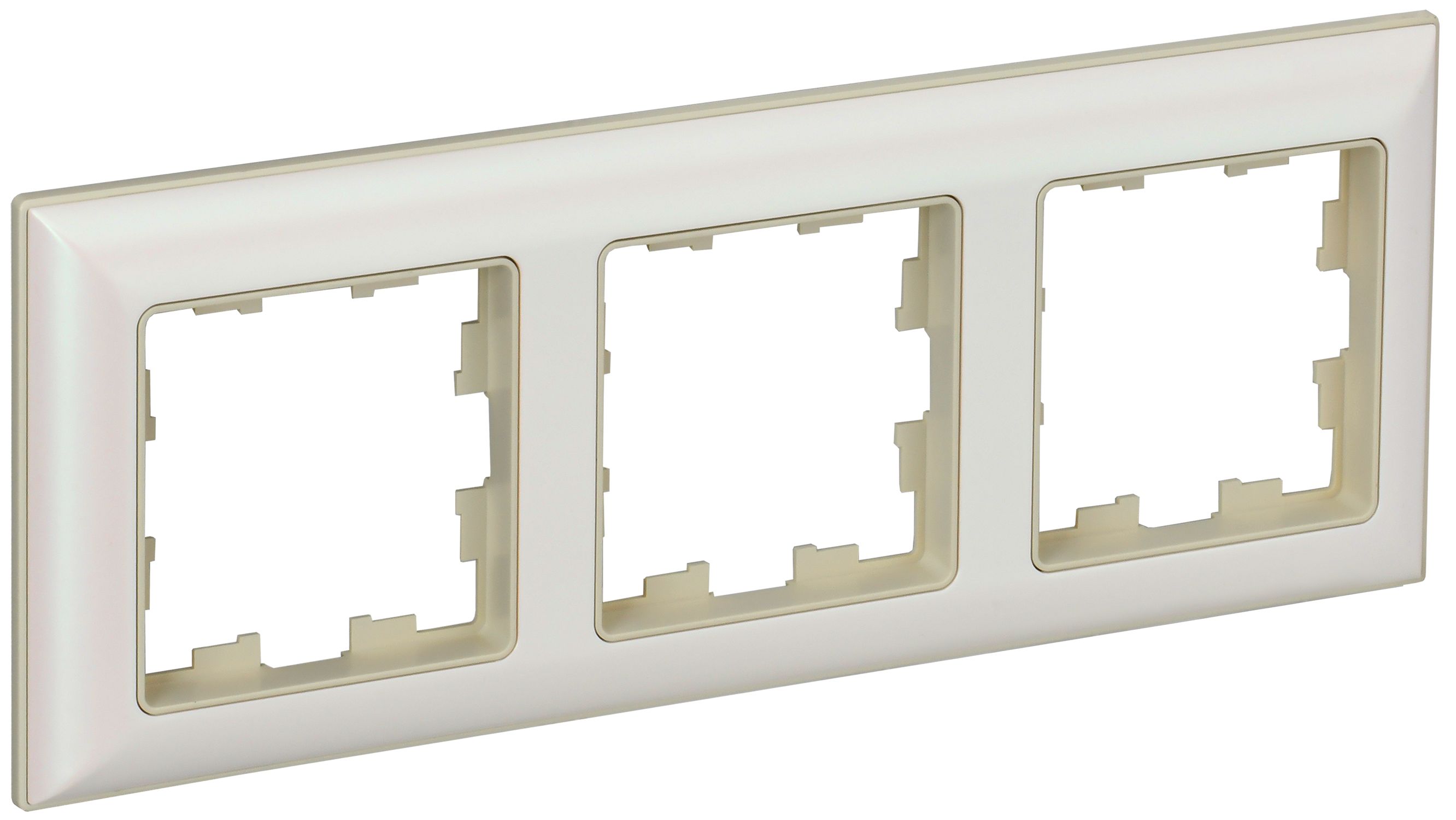 BRITE Рамка 3-местная РУ-3-Бр бежевый/жемчужный IEK