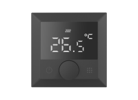 Термостат с датчиком пола, программируемый, 16 A, 55*55 мм.черный, ручка настройки