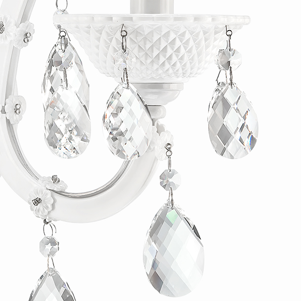 726611 Бра  PRINCIA 1х40W E14 (основание, напатронник БЕЛЫЙ, кристалл ПРОЗРАЧНЫЙ)