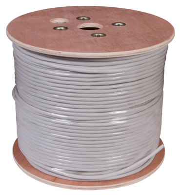 Кабель витая пара U/UTP, CAT 5е, PVC, 10PR, 24AWG, INDOOR, SOLID, серый, 305м, РФ REXANT