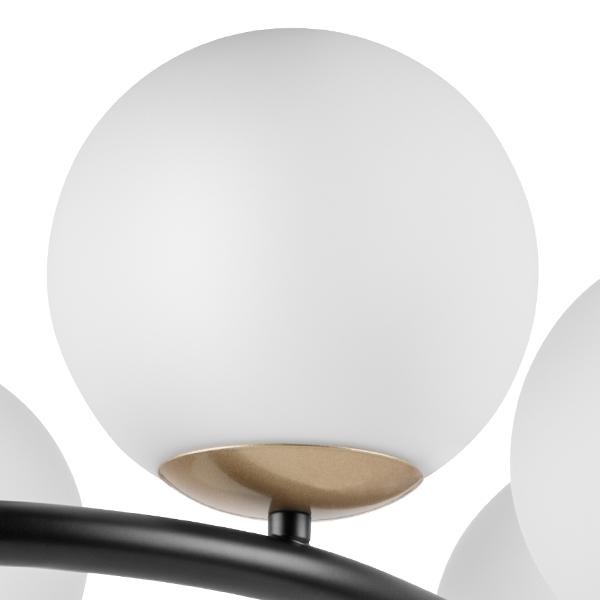 815360 Люстра CROCO 6х40W E14 ЧЕРНЫЙ МАТОВЫЙ/ЗОЛОТО