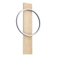 901715 Светодное бра BOYAL, 1х12W(LED), 1700lm, сталь, дерево, черн., коричн/пластик, белый