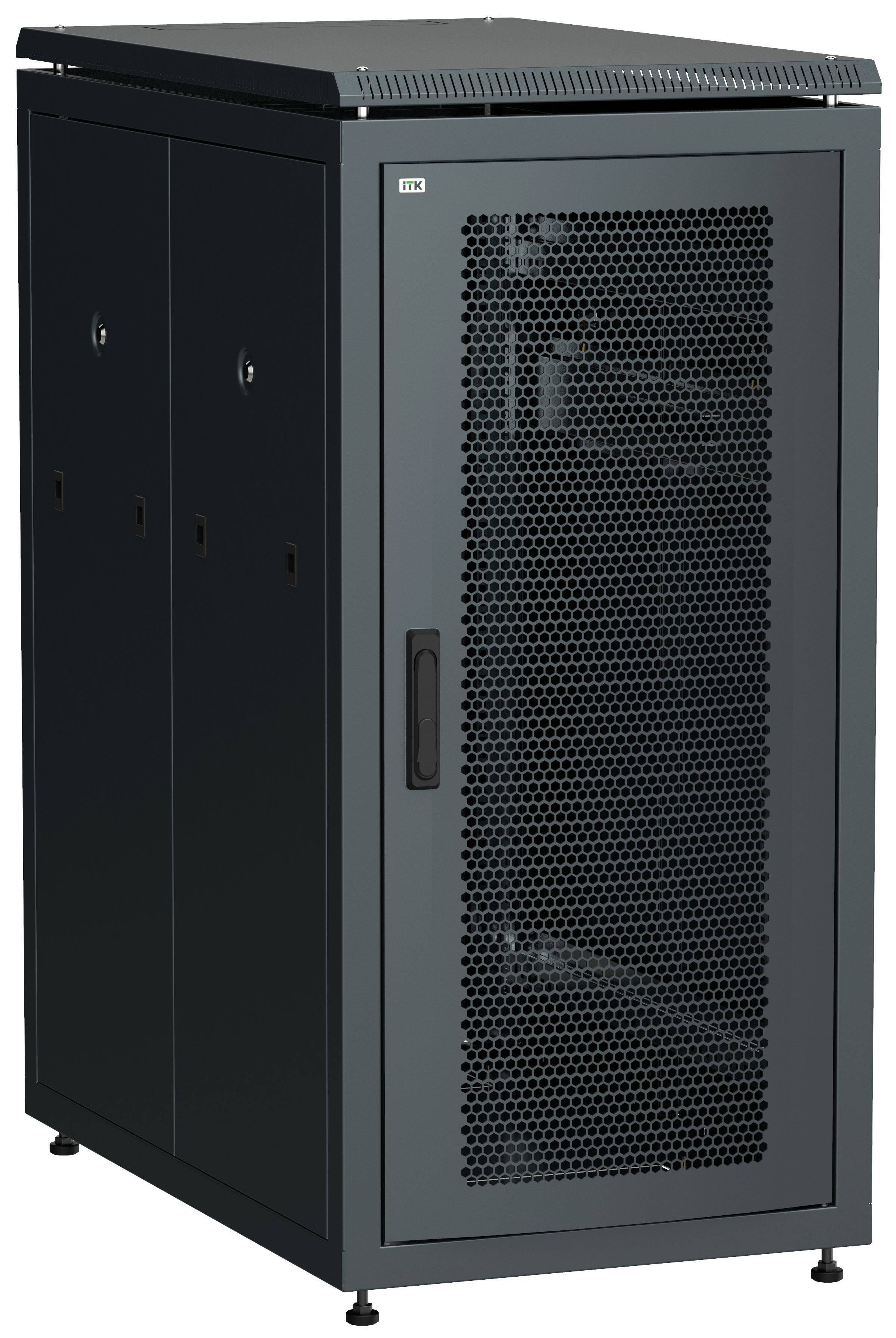 ITK LINEA N Шкаф сетевой 19" 28U 600х1000мм перфорированные двери черный
