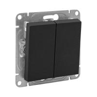 Механизм выключателя, двухклавишный, кнопочный, чёрный Эпика EKF