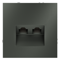 Розетка компьютерная встраиваемая VOLTUM S70 двойная RJ45+RJ45 кат.6, (титан)