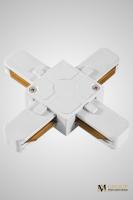 Трековый однофазный X-образный соединитель AM Group AM178 WH