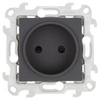Розетка 2К с защ штор  графит