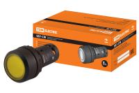 Кнопка SB7-CWL3565 с фиксацией, 1НО+1НЗ, d22 мм, 24 В LED, желтая, IP54 TDM