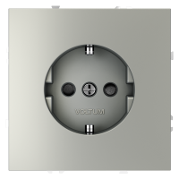 Розетка встраиваемая VOLTUM S70 с заземлением и защитными шторками, 16А, (сталь)