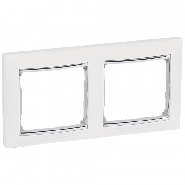 Legrand Valena Белый/Серебряный штрих Рамка 2-ая горизонт.
