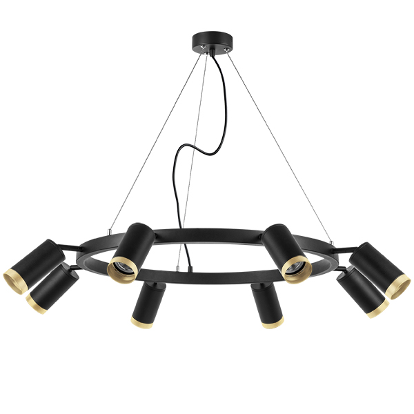 LR01837840 Люстра RULLO 8х50W GU10 ЧЕРНЫЙ (571018+214437-8+203440-8)