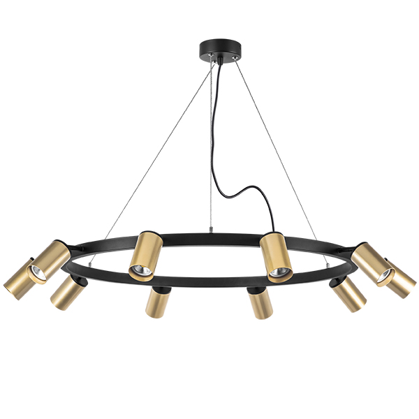 LR020400 Люстра RULLO 10х50W GU10 ЧЕРНЫЙ/ЗОЛОТО (571020+214440-10)