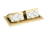 Выдвижной блок на 4+4 модуля, латунь