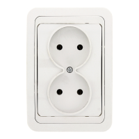 Лондон Розетка 2-местная без заземления 10А керамика белая EKF PROxima
