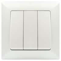 Выключатель Intro Solo 4-106-06 трехклавишный 10А-250В, IP20, СУ, перламутр