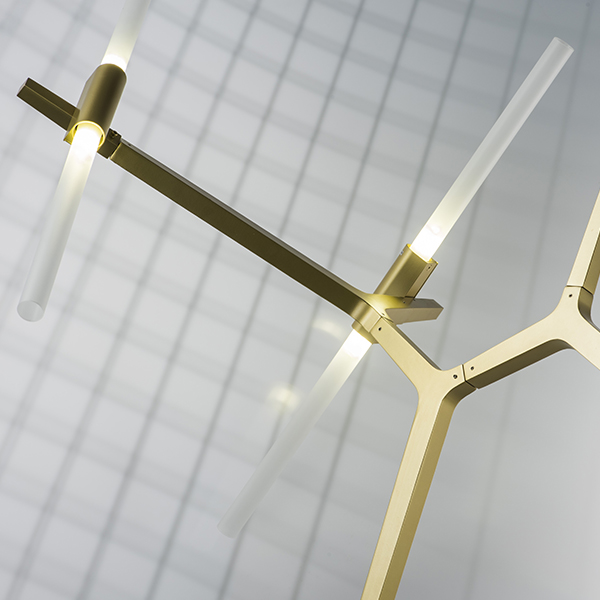 742103 Люстра STRUTTURA 10х6W (led) G9 ЗОЛОТО МАТОВЫЙ