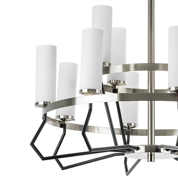 723125 Люстра FLUME 12х40W E14 ЧЕРНЫЙ МАТОВЫЙ/НИКЕЛЬ