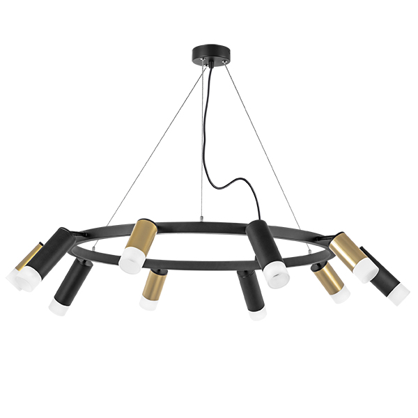 LR0204058751 Люстра RULLO 10х50W GU10 ЧЕРНЫЙ/ЗОЛОТО (571020+214440-5+214487-5+202431-10)