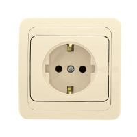 Лондон Розетка 1-местная с заземлением 16А бежевая EKF PROxima