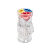 Экспресс-клемма СМК 2273-2x3R проходная разъемная 3 полюса 3х2-проводная 0,5-2,5мм² (блистер 5 шт/уп) REXANT