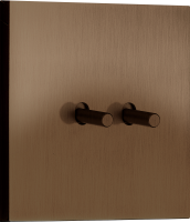 Переключатель на 2 тумблера, цилиндр, 10AX 250V, бронза, серия N96