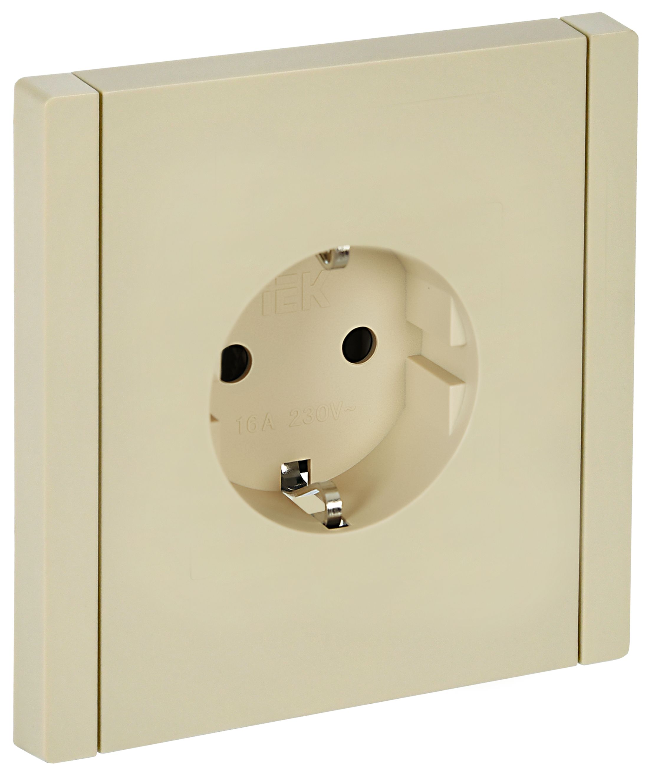 FORTE&PIANO Розетка 1-местная с заземлением с защитными шторками винтовое крепление 16А FP415 ваниль IEK