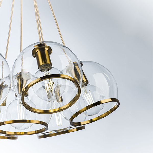 729071 Люстра SFERICO 7х40W E27 ЛАТУНЬ/ПРОЗРАЧНЫЙ