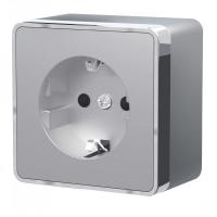 W5071106/ Розетка с заземлением и шторками Gallant (серебряный)