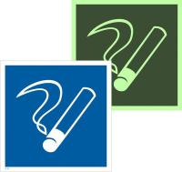 Знак наклейка D03 "Место курения" (150х150) фотолюминесцентный ГОСТ 12.4.026-2015 EKF PROxima