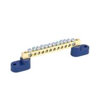 Шина "N" нулевая 8x12мм 12/2 (12 групп/крепеж по краям) с двумя угловыми изоляторами (10 шт/уп) Промрукав