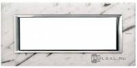 BT Axolute Белый мрамор Каррара Рамка 6 модулей прямоугольная