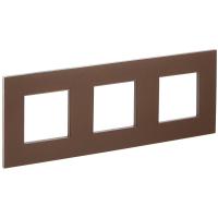 SKANDY Рамка 3-местная SK-F33Br металл шоколад IEK