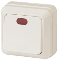 2-102-02 Intro Выключатель с подсветкой, 10А-250В, IP20, ОУ, Quadro, сл.кость (10/200/3600)