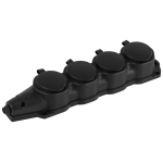 KX-4e-B-IP44  Колодка ЭРА KX-4e-B-IP44 каучуковая с заземлением 4 розетки 16A IP44 черная
