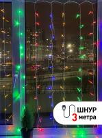 ENIZ-01M ЭРА Гирлянда LED Дождь/Занавес 1,8 м*1,5 м мультиколор 8 режимов, 220V, IP20 (60/720)