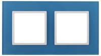 14-5102-28 ЭРА Рамка на 2 поста, стекло, Эра Elegance, голубой+бел (5/50/1200)