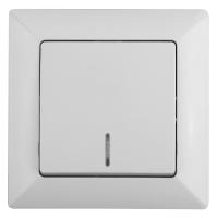 4-102-01 Intro Выключатель с подсветкой, 10А-250В, СУ, Solo, белый (10/200/2400)